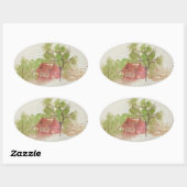 Originele waterverf schets ovale sticker (Vel)