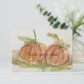 Originele waterverf sketch Pumpkin Bedankkaart (Staand voorkant)