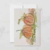 Originele waterverf sketch Pumpkin Bedankkaart (Achterkant)