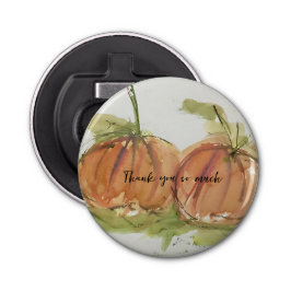 Originele waterverf sketch Pumpkin Button Flesopener