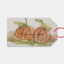 Originele waterverf sketch Pumpkin Cadeaulabel