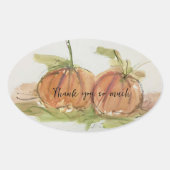 Originele waterverf sketch Pumpkin Ovale Sticker (Voorkant)