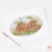 Originele waterverf sketch Pumpkin Ovale Sticker (Envelop)