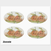 Originele waterverf sketch Pumpkin Ovale Sticker (Vel)