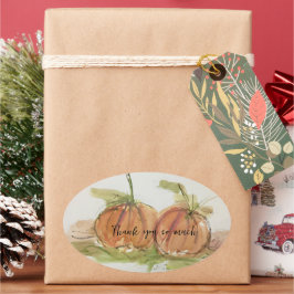 Originele waterverf sketch Pumpkin Ovale Sticker