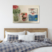 Originele Waterverf "Strong Tea & Rozen" Canvas Afdruk (Insitu (Slaapkamer))