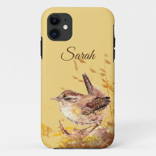 Originele Waterverf Vogel Schattige Huis Wren Cust Case-Mate iPhone Case