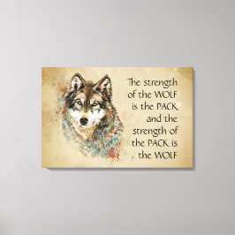 Originele Waterverf Wolf & Pack Familie Quote Canvas Afdruk