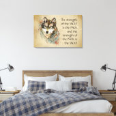 Originele Waterverf Wolf & Pack Familie Quote Canvas Afdruk (Insitu (Slaapkamer))