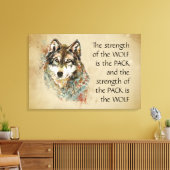 Originele Waterverf Wolf & Pack Familie Quote Canvas Afdruk (Insitu (Woonkamer))