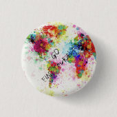 Originele wereldkaart ronde button 3,2 cm (Voorkant)