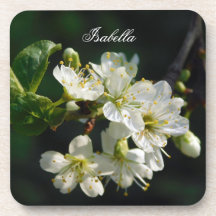 Originele White Plum Art Houten Onderzetter met Na