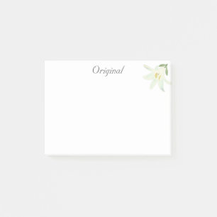Originele witte Amaryllis bloem op wit Post-it® Notes