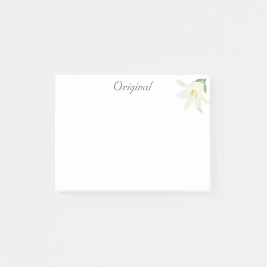 Originele witte Amaryllis bloem op wit Post-it® Notes (Voorkant)