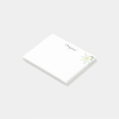 Originele witte amaryllisbloem op wit post-it® notes (Schuin)
