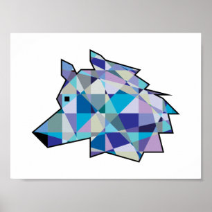 Originele Wolf Head grafische kunst   Profiel Wolf Poster