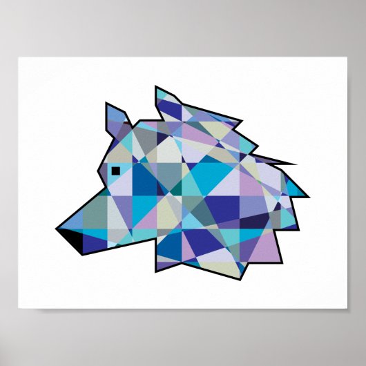Originele Wolf Head grafische kunst | Profiel Wolf Poster (Voorkant)