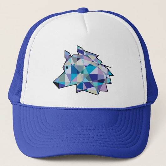 Originele Wolf Head grafische kunst | Profiel Wolf Trucker Pet (Voorkant)