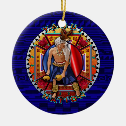 Originele Yaqui Nation Deer Dancer Keramisch Ornament (Voorkant)