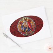Originele Yaqui Nation Deer Dancer Ovale Sticker (Envelop)