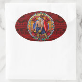 Originele Yaqui Nation Deer Dancer Ovale Sticker (Tas)