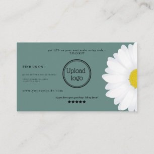 Originele zachte groene madeliefjes bedankt visitekaartje