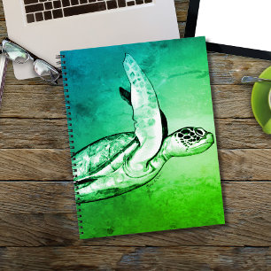 Originele zeeschildpad kunst  notitieboek