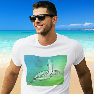 Originele zeeschildpad kunst t-shirt