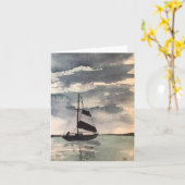 Originele zeilboot Art op blanco kaart (Gele Bloem)