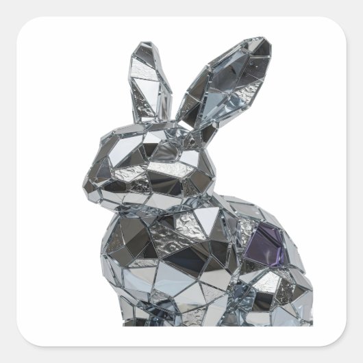 Originele Zilveren Abstracte Sticker (Voorkant)