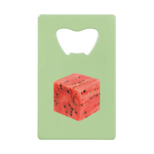 Originele, zoete, rode watermeloen keuken creditkaart flessenopener
