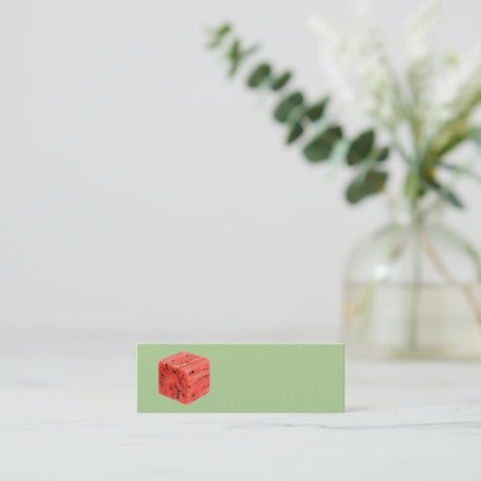 Originele, zoete, rode watermeloen keuken mini visitekaartje (Staand voorkant)