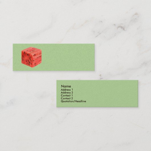 Originele, zoete, rode watermeloen keuken mini visitekaartje (Voorkant / Achterkant)