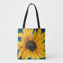 Originele zonnebloem Afdrukken op Canvas tas