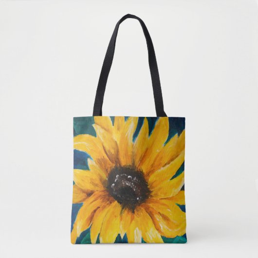 Originele zonnebloem Afdrukken op Canvas tas (Voorkant)