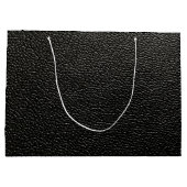 Originele zwart lederen design geschenktas groot cadeauzakje (Achterkant)