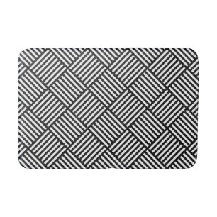 Originele ZWARTE EN WITTE DUBBELE DIAMONTPATROON Badmat