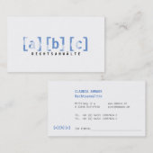 Originelle Visitenkarte mit blau Visitekaartje (Voorkant / Achterkant)