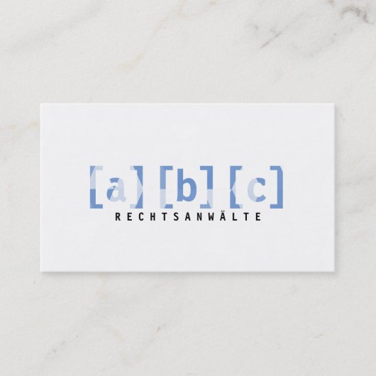 Originelle Visitenkarte mit blau Visitekaartje (Voorkant)