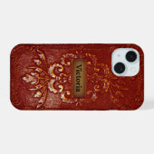 Oriholt Diva Victoriaans Monogram iPhone 15 Case (Achterkant horizontaal)