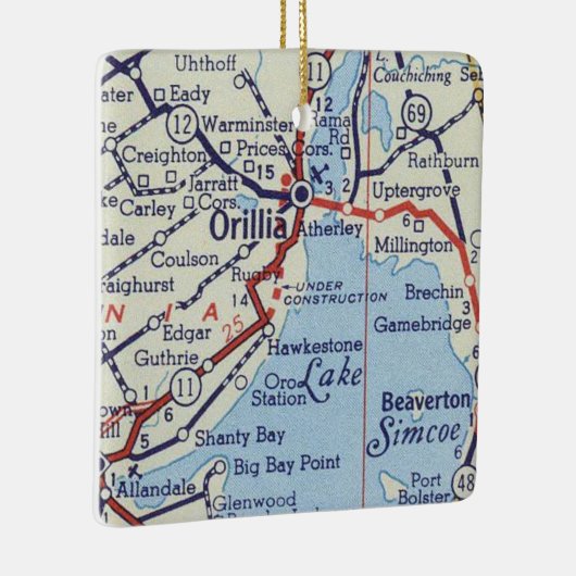 Orillia ON  Map Keramisch Ornament (Rechts)