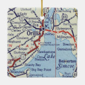 Orillia ON  Map Keramisch Ornament (Achterkant)