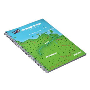 Orinoco Rivier Zuid-Amerikaanse Kaart Notitieboek