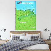 Orinoco South American Map Canvas Afdruk (Insitu (Slaapkamer))