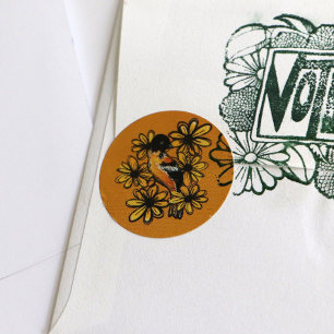 Oriole Art schattige vogelaars design Floral Vogel Ronde Sticker