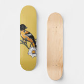 Oriole Bird Daisy Flower Natuur Art Persoonlijk Skateboard (Voorkant)