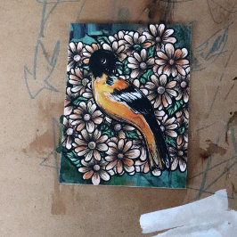 Oriole Bird design waterverf Briefkaart