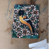 Oriole Bird design waterverf Briefkaart