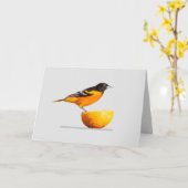 Oriole Bird Lover's Wenskaart Kaart (Gele Bloem)