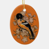 Oriole Bird Watcher Natuur Art Keramisch Ornament (Achterkant)